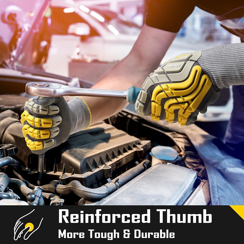 COOLJOB TPR Impact Resistant Safety Work Gloves with Sandy